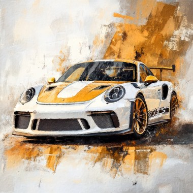 Porsche watercolor schilderij